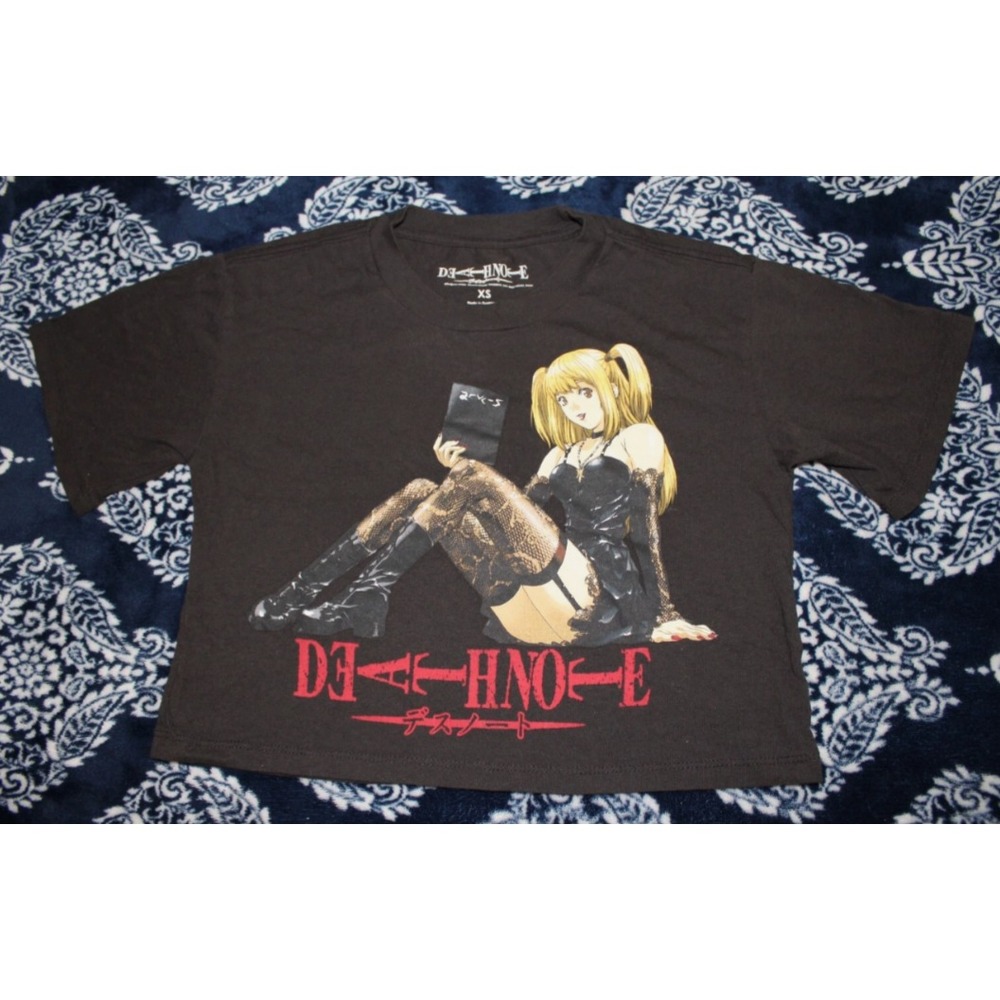 Death Note Misa Amane Anime Black Crop Top Shirt Size XS Official Manga Japanese